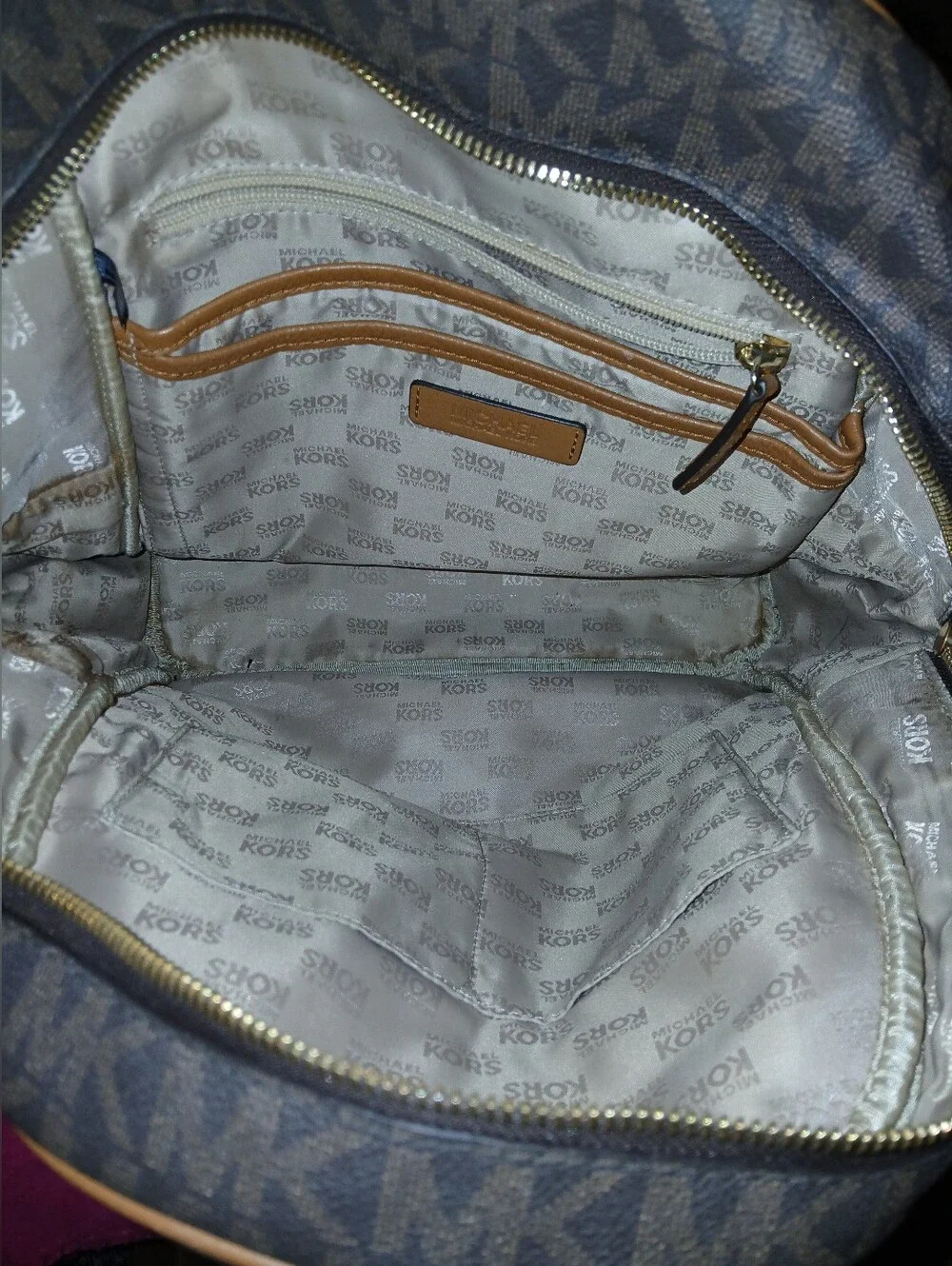 Michael Kors Brown Signature MK Backpack